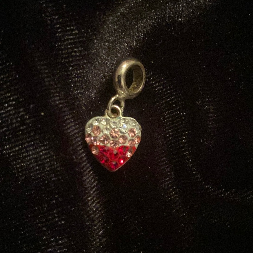 Davinci Beaded Transition Heart Red Pendant